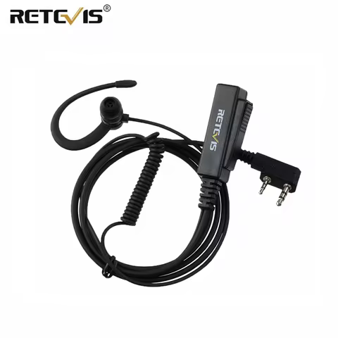 Retevis EEK023 RT22 Walkie Talkie Earpiece 2Pin Soft Earhook Headset PTT Mic HD Radio Speaker for Ba