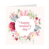 Women's Day card March 8 and October 20 with envelope - Small Gray card 9x9cm- 09-PN32
