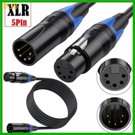BUB XLR 5 Pin Male to XLR 5pin Female Interfaces DMX512 Cable Cord for Sound Card