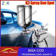 K3 Spray Gun Spet Cat Angin Mesin Kompresor Tabung Atas 400ml Alat Spet Semprot Cat Tabung Atas / sp