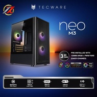 TECWARE NEO M3 TG ARGB (Black) Matx Case w/ 3 x 120mm ARGB Fans Tecware Case