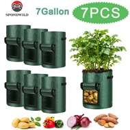 SPONDWILD 12 Pcs Potato Grow Bag PE Vegetable Grow Bags DIY Fabric Grow Pot Growing Bag Vegetable Pl