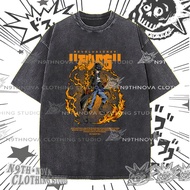 24h Shipping N9THNOVA One Piece Anime Print Washed T-shirt, Retro Streetwear Casual Top 8