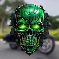 Cool Green Light Mechanical Skull Car Sticker Creative Body Scratch Blocking Unique Host Living Room