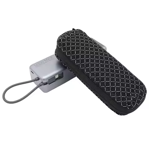 Dual Zipper Carrying Case for Xiaomi PB1165MI Power Bank 10000mAh 165W with Carabiner Breathable Fab