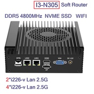 2*Lan pfsense Firewall 2*COM Intel Core i3-N305 4*Display  Mini PC HDMI DP VGA Type-C  Desktop Compu