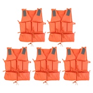 5 PCS Adult Life Jacket W/Whistle Boats Fishing Vest Swimming Drifting Vest for Boating Swimming Wat