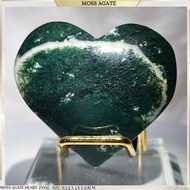 MOSS AGATE HEART [NX9] *PREMIUM GRADE* INDIA - Abundance, Inner Peace, Growth