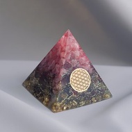 預訂【粉晶、綠幽靈】奧根水晶能量金字塔Orgonite 6x6 cm