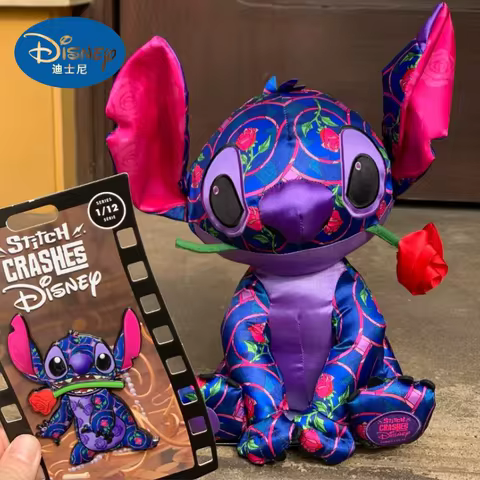 New Lilo & Stitch Disney Genuine Kartun Edisi Terbatas Stitch Naik Boneka Mainan Mewah Kawaii Kenyam