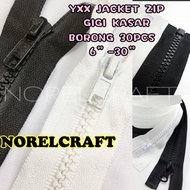 [30 PCS]6”- 30"/60'' YXX  KASAR JACKET ZIP /JAKET ZIP GIGI PLASTIC/ ZIP  GIGI KASAR JAKET [ OPEN END