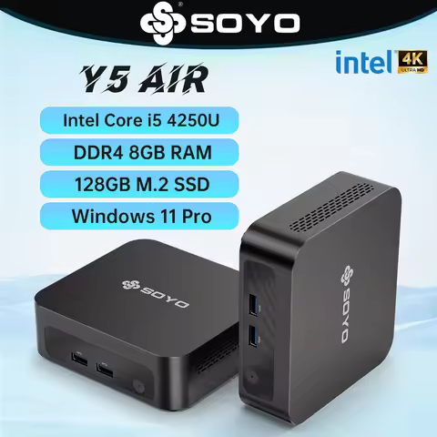 SOYO Mini PC Y5AIR Intel i5 4250U & Y5PLUS i7 4650U CPU 8G RAM 128G ROM VGA USB3.0 M.2 Win11Pro Desk