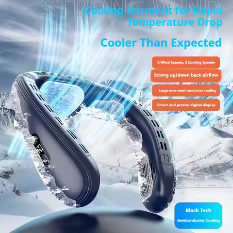 New Neck Air Conditioner Portable Neck Fan Rechargeable Semiconductor Cooling Bladeless Fan Outdoor 