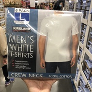 Kirkland Men's T-Shirt - Pack of 6 - Pure Cotton Short Sleeve