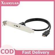 XUAN 50cm USB 3.2 Front Panel Header Type-E To USB-C Type C Female Connector Extension Wire Cable TY