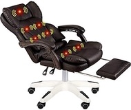 Gaming Chair with Massage 7 Point Massage Footrest Home Reclining Computer Lift Rotary Seat for Game Break Gaming chair (Color : Black)