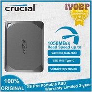 IVOBP NEW Crucial X9 Pro Portable SSD 1TB 2TB 4TB Up to 1050MB/s Read USB 3.2 External Solid State Drive for PC Mac with Mylio Photos+ EIUVB