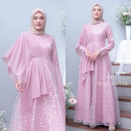 JUMBO Termurah!!! dan COD farasyia Gown gamis brokat tile mewah model/ gamis tile mutiara gamis kombinasi tile mutiara /gamis brokat tile pesta/ gamis tile akar mutiara/ gamis brokat mutiara model gamis tile akar mutiara/ gamis tile kombinasi satin ALLENA