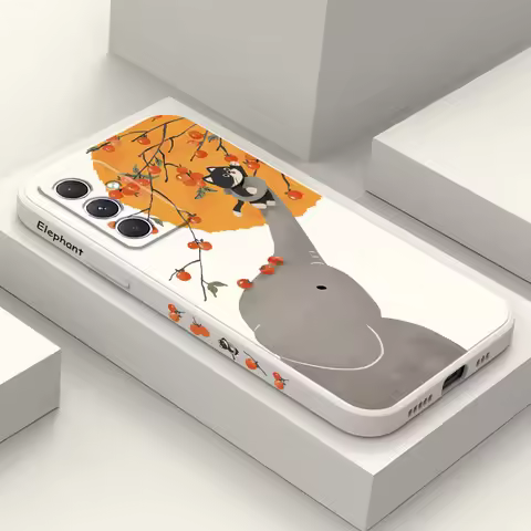 Elephant Cat Case For Samsung Galaxy A17 A56 A36 A26 A54 A34 A24 A14 A55 A35 A25 A15 A05 A05S A04 A0