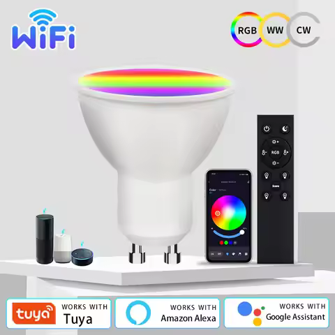 Tuya WiFi Smart LED Light Bulb 220V 5W 7W 9W GU10 Led Spotlight With RF 2.4G Remote Control Works Wi