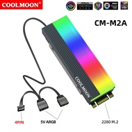 Tản Nhiệt SSD M2 Led RGB Coolmoon - Hỗ Trợ Đồng Bộ Hub Coolmoon và Mainboard