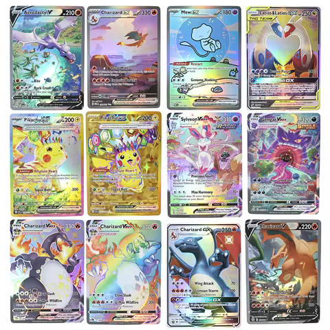 Proxy PKM PTCG High Quality Charizard Giratina Mew Pikachu Sylveon Proxy Foil Cards Game Collection 