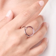 紅寶石圓環結婚戒指 14k白金另類光環婚戒 獨特業力鴿血紅指環