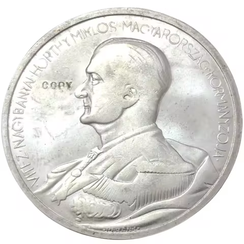 1938 Hungary 5 Pengo - Miklos Horthy Birthday Copy Coin