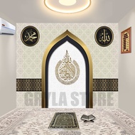 3D LASER ISLAMIC MIHRAB ARABIC WALLPAPER REMOVABLE WALL STICKER WITH WATERPROOF