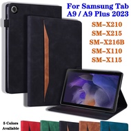 For Samsung Galaxy Tab A9 8.7" 2023 A9 Plus A9+ 11.0" SM-X210 SM-X215 SM-X216B SM-X110 SM-X115 Tablet Protective Case Business Splicing Cover PU Leather Flip Wallet Stand Casing