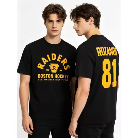 2026 New Rozanov 81 Boston Raiders Cotton Men's T-shirt Graphics Heated Rival Women's Casual Breatha