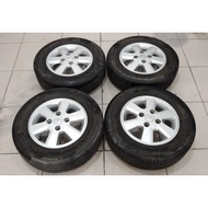 Velg Mobil Bekas Ori Copotan AVANZA BALOK Ring 14 Hole 4X114,3 ET45 SILVER + Ban Dunlop 2pcs 185 70 R14 Untuk Mobil Carry Avanza Xenia Livina Kijang Pick Up Proton