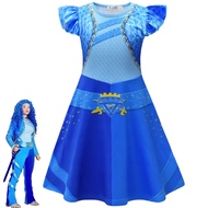 Descendants 4 2024 Halloween Girls Princess Red Cosplay Costume Blue Chloe Dress Up