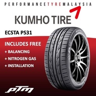Kumho Ecsta PS31 225/45R18 TYRE TAYAR TIRE with FREE INSTALLATION Suitable for Civic Fc, Mazda 3 Skyactiv, Toyota Camry, Kia K5