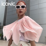 PRE-ORDER 10-14 วัน iCONiC PINK ROMANCE CORALS EMBROIDERY T-SHIRT #5777 เสื้อยืด สีชมพู ปักลาย แขนสั