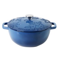 28厘米圓形搪瓷鑄鐵荷蘭鍋，用于炖菜、烤面包、烘焙、5.6升炖鍋、廚房用具、鑄鐵砂鍋 鑄鐵琺琅鍋