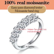 Total 2.1ct 7 Stones rings 3x4mm oval cut moissanite band ring eternity wedding engagement ring