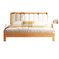 【SG Sellers】Leather And Solid Wood Bed Frame Single/Queen/King Bed Frame Bed Frame Bed Frame With Mattress
