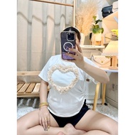 801 Plump Girl Heart Embroidered Shirt 3d At The Rainbow Chest 34-44