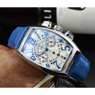 Franck MULLER FRANCK MULLER Automatic Mechanical Movement Men's Watch Rui Watch Blue Dial Leather Strap