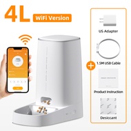ROJECO 4L อัตโนมัติ Pet Cat Feeder WiFi Feeder สำหรับแมวสุนัขระยะไกล WIFI Pet Feeder Cat Food Dispen