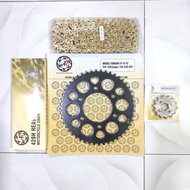 AR Sprocket Chain Set 14-48 or 15-48 Black Steel Yamaha Sniper 150 155 FZ16 FZi TFX 150 R15 v2