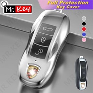 【Mr.Key】Porsche Car Key Case Cover Bag Shell Keychain for Porsche Cayenne 911 996 Macan Panamera Box