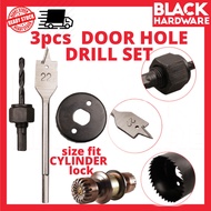 Black Hardware Hole Saw Wood Drill Bit Hole Kit Tebuk Panabuk Lubang Mata Drill Kayu Bulat Tebuk Pin