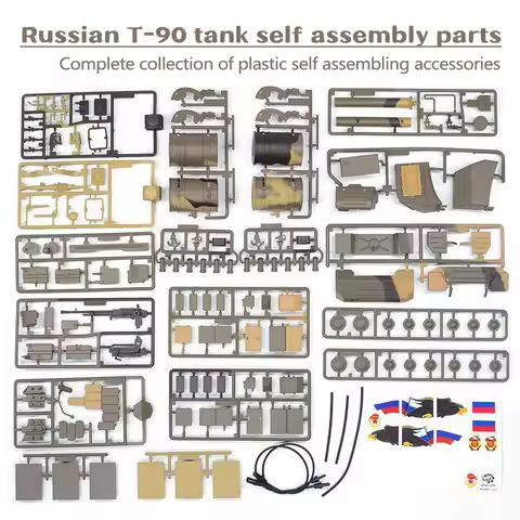 Henglong 3938-1 Russian T90 Tank Toys Since The Decorative Accessories Oil Drum Cable Stickers Hose