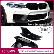 A Pair Front Bumper Side Splitter for BMW F90 M5 2018-2020 Competition M Performance Car Fog Light