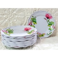 9inches green accent round plates