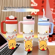 Pooh bear thermos cup three-cup ice cup high value large suction cup large cooler cup