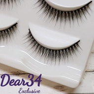 《 Dear34 》 3D Three-Dimensional D-49 Short Natural Realistic Beam Distinct Mid-Length False Eyelashe