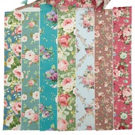 42pcs Tooth-Shaped Floral Trim Strips - Rose, Daisy, Tulip Patterns, Large Size 6.48x50.04cm (2.56x1